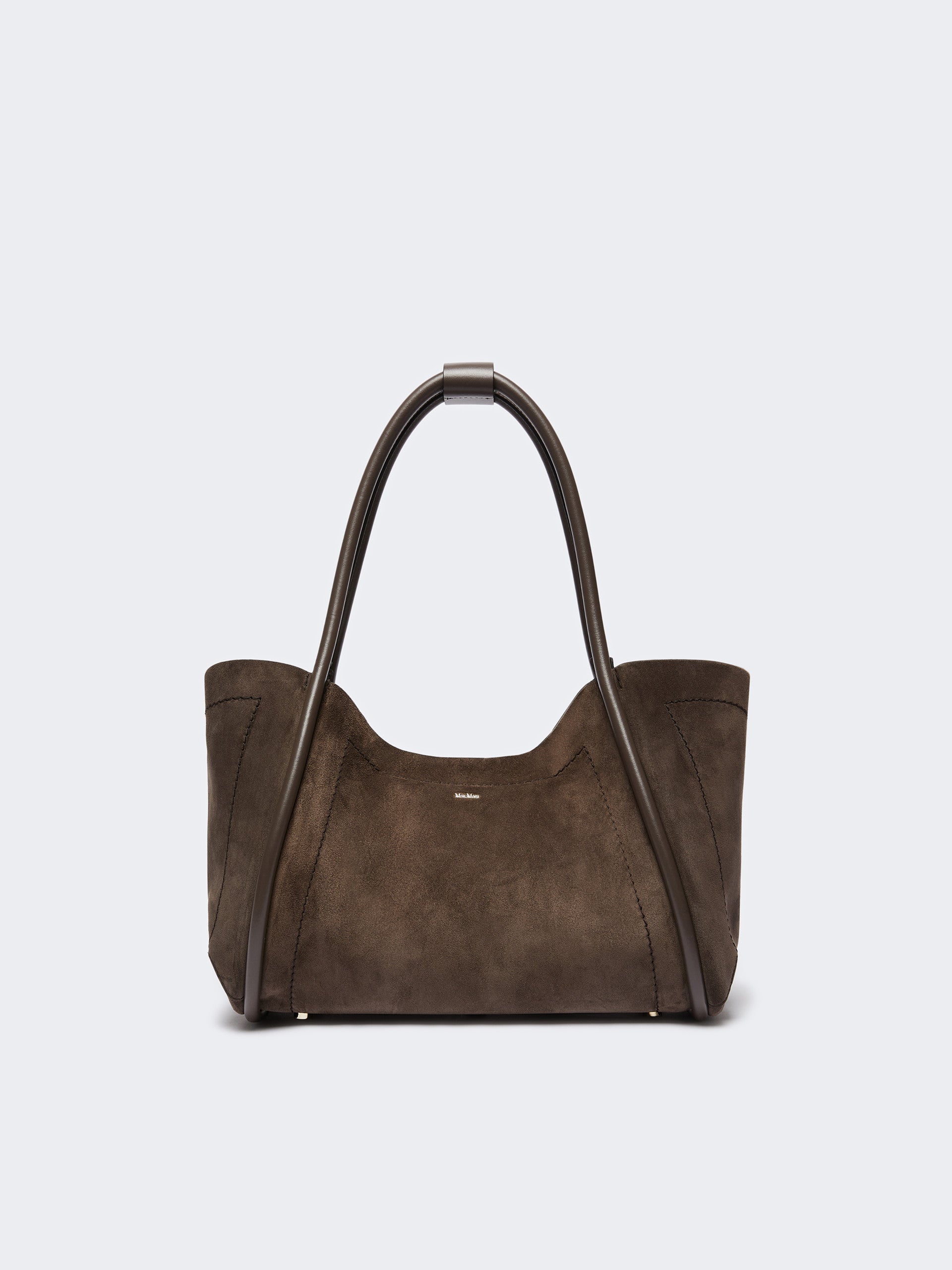 Horizontal Suede Marine Bag for Women - Dark Grey - Max Mara UAE