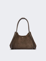 Horizontal Suede Marine Bag for Women - Dark Grey - Max Mara UAE