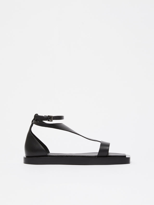 Flat Leather Sandals for Women - Black - Max Mara UAE