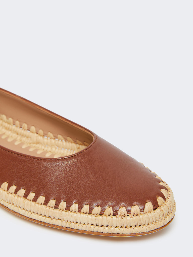 max mara nappa and raffia ballerinas