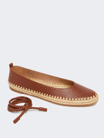 max mara nappa and raffia ballerinas for women