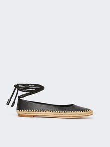 Nappa And Raffia Ballerinas for Women - Black - Max Mara UAE