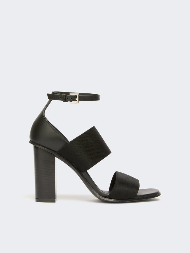 max mara sandals in calfskin and elasticated webbing for women