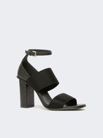 max mara sandals in calfskin and elasticated webbing for women