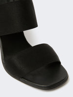 max mara sandals in calfskin and elasticated webbing for women