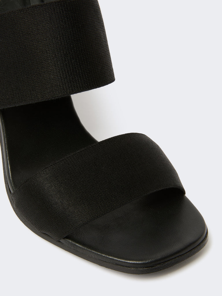 max mara sandals in calfskin and elasticated webbing