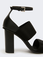 max mara sandals in calfskin and elasticated webbing for women