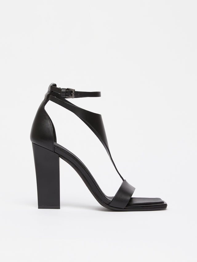 Heeled Leather Sandals for Women - Black - Max Mara UAE