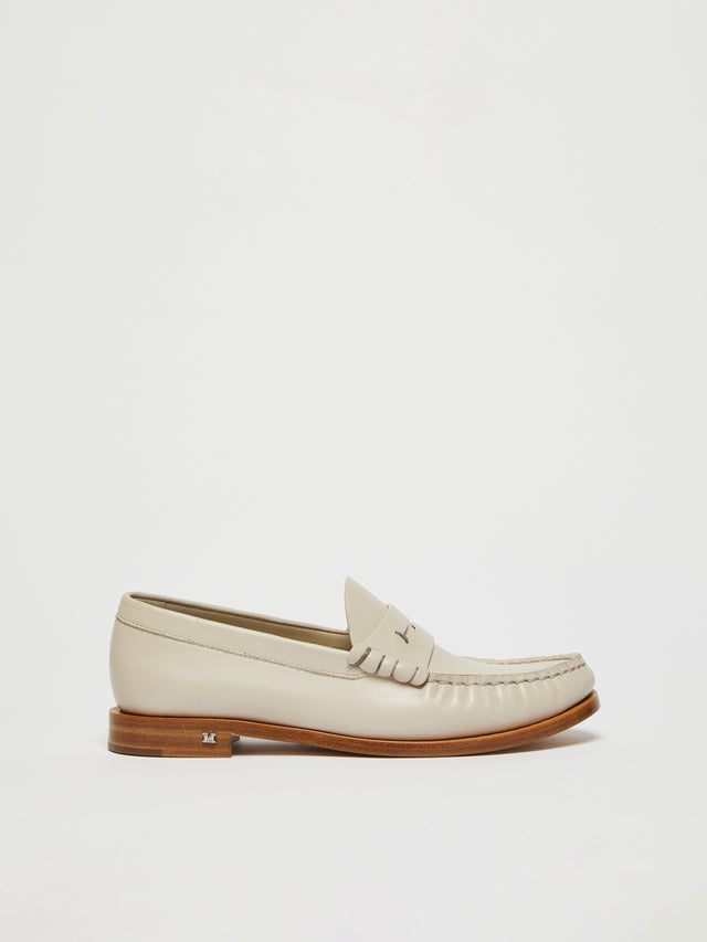 Natural Leather Moccasins for Women - Ice - Max Mara UAE