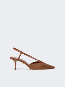 max mara raffia-look canvas slingbacks for women