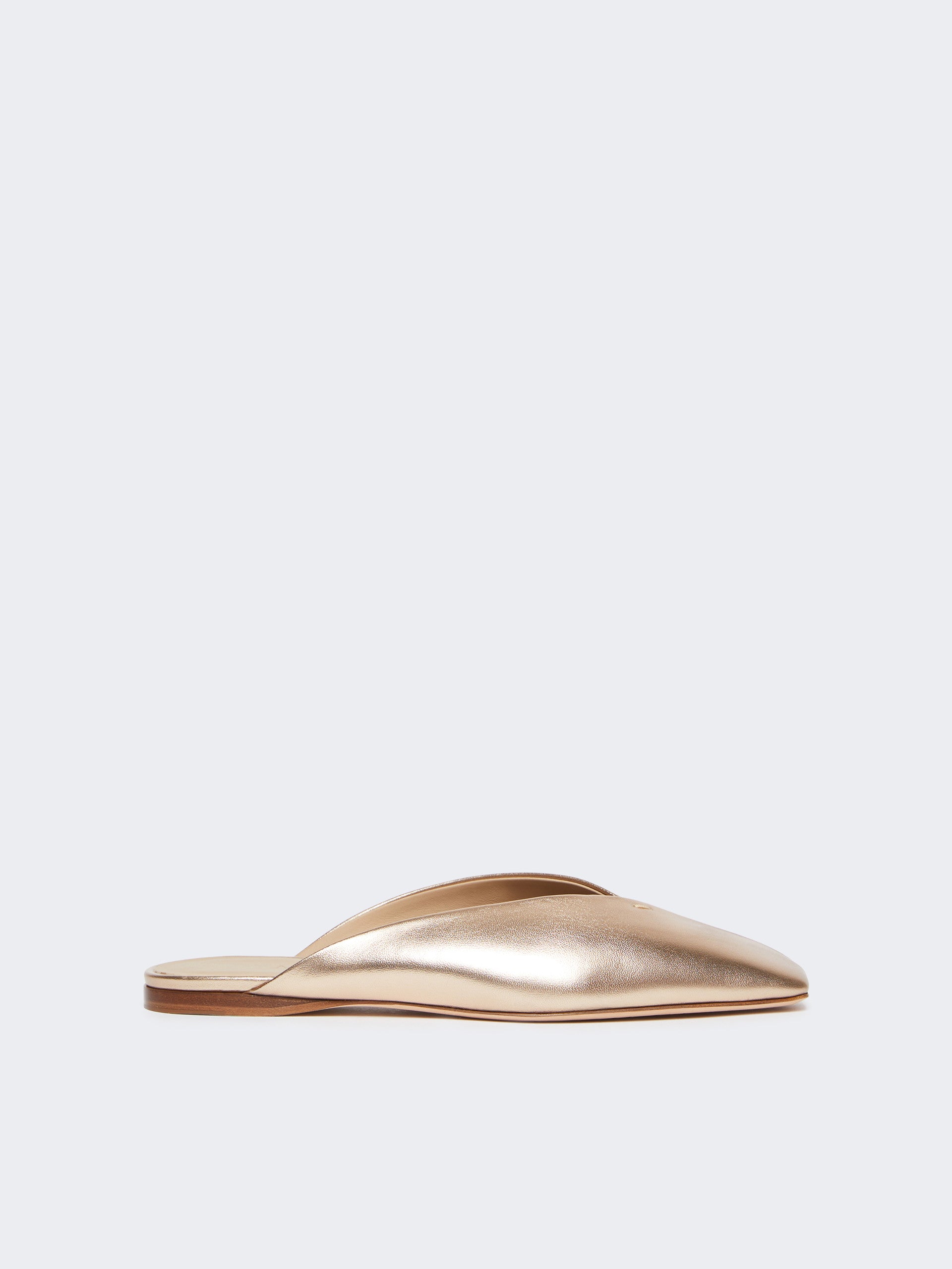 Laminated Nappa leather mules