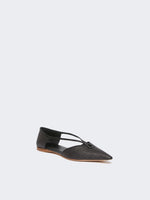 max mara raffia-look basketweave ballet flats for women