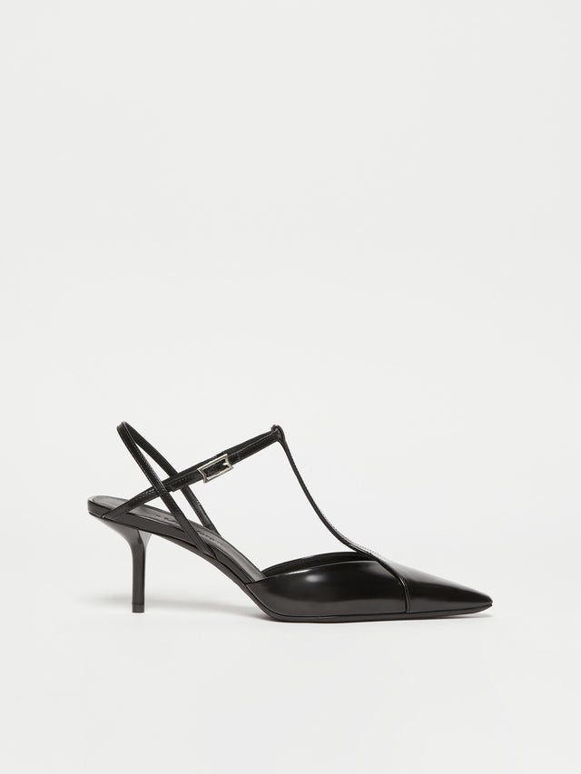 Buffed Leather Slingbacks for Women - Black - Max Mara UAE