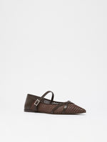 Crochet-Fabric Ballerinas for Women - Dark Brown - Max Mara UAE