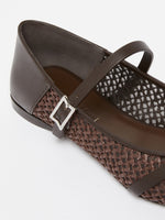 Crochet-Fabric Ballerinas for Women - Dark Brown - Max Mara UAE