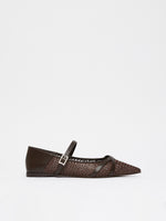 Crochet-Fabric Ballerinas for Women - Dark Brown - Max Mara UAE
