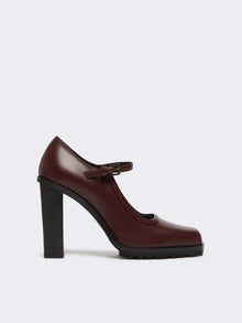 Mary Janes In Leather for Women - Bordeaux - Max Mara UAE