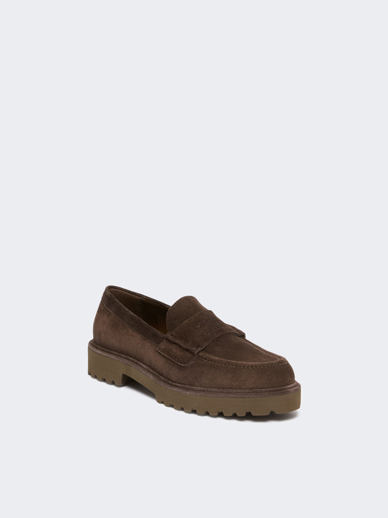 max mara split calf leather loafers