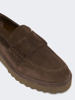 max mara split calf leather loafers for women