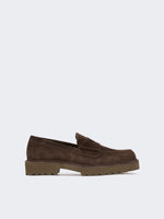 max mara split calf leather loafers for women