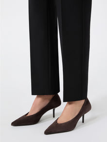Split Calf Leather Court Shoes for Women - Dark Brown - Max Mara UAE