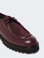 Leather And Suede Lace-Up Shoes for Women - Bordeaux - Max Mara UAE