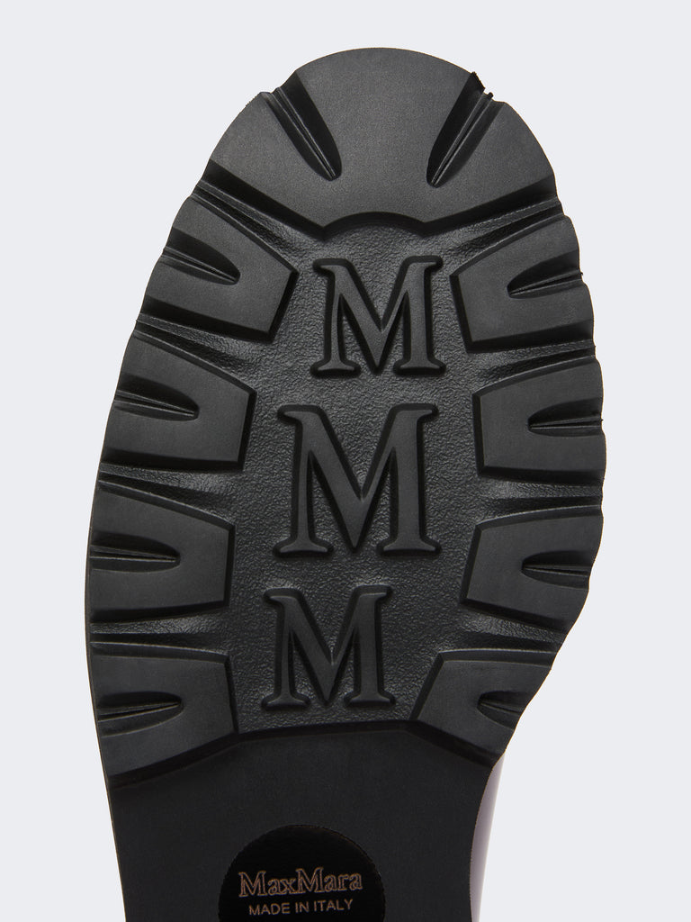 max mara leather and suede lace-up shoes