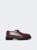 Leather And Suede Lace-Up Shoes for Women - Bordeaux - Max Mara UAE