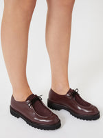 Leather And Suede Lace-Up Shoes for Women - Bordeaux - Max Mara UAE