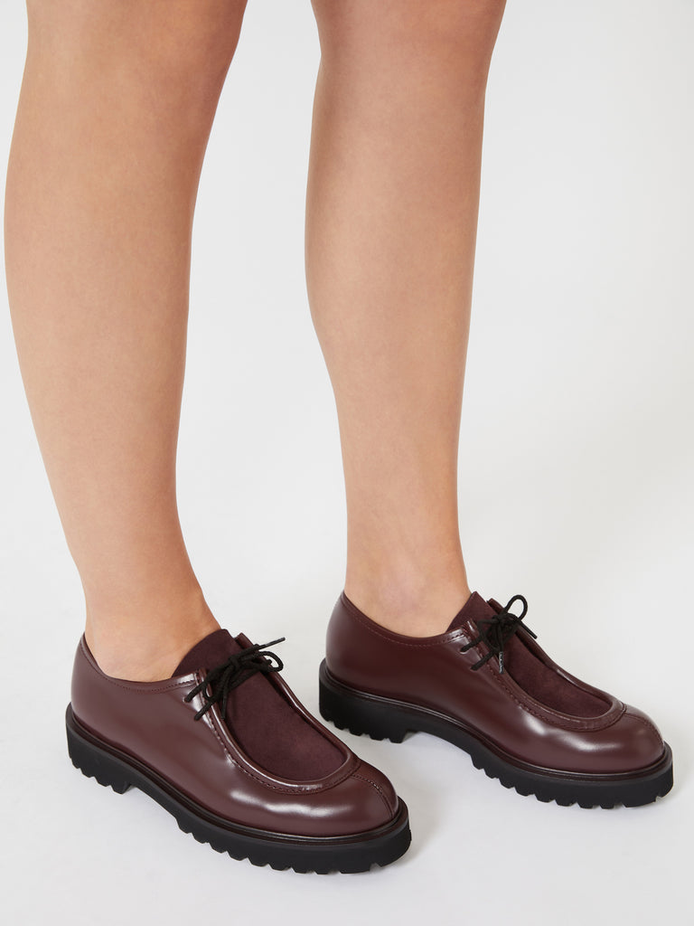 max mara leather and suede lace-up shoes