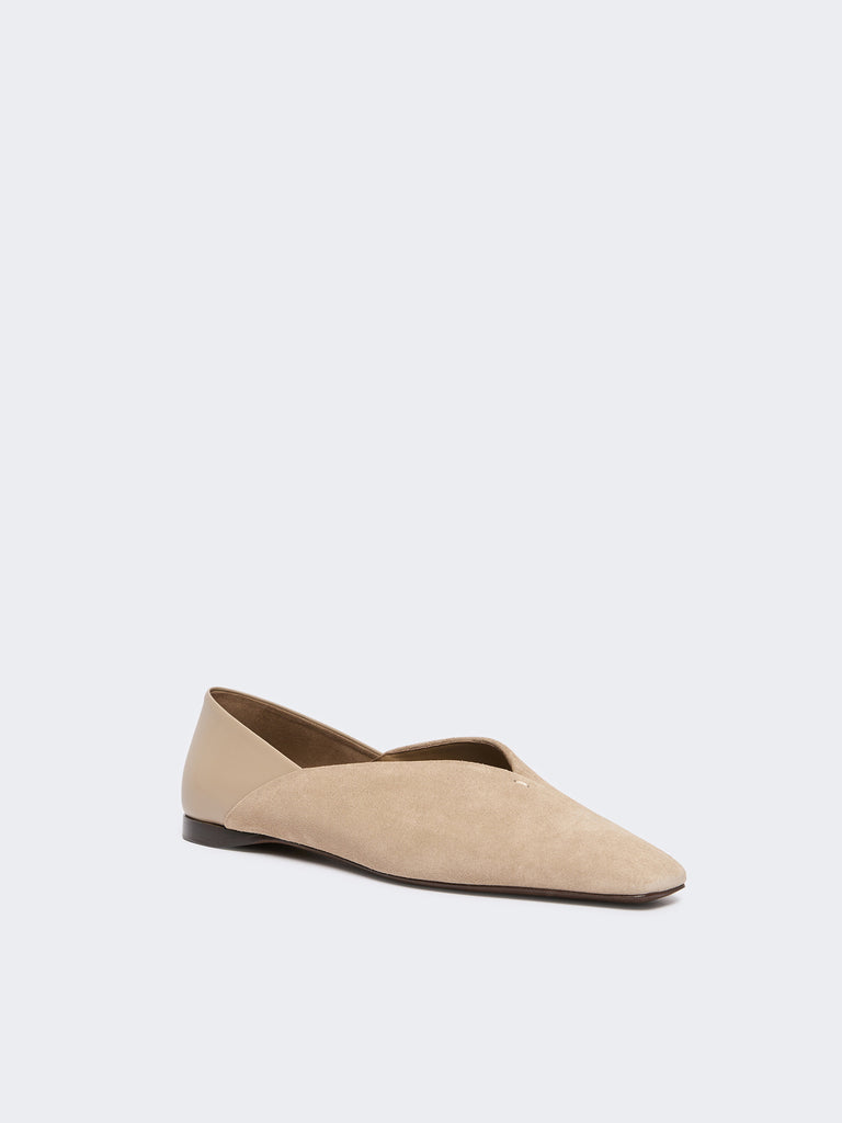 max mara split leather and nappa leather ballet flats