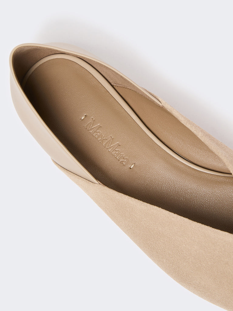 max mara split leather and nappa leather ballet flats