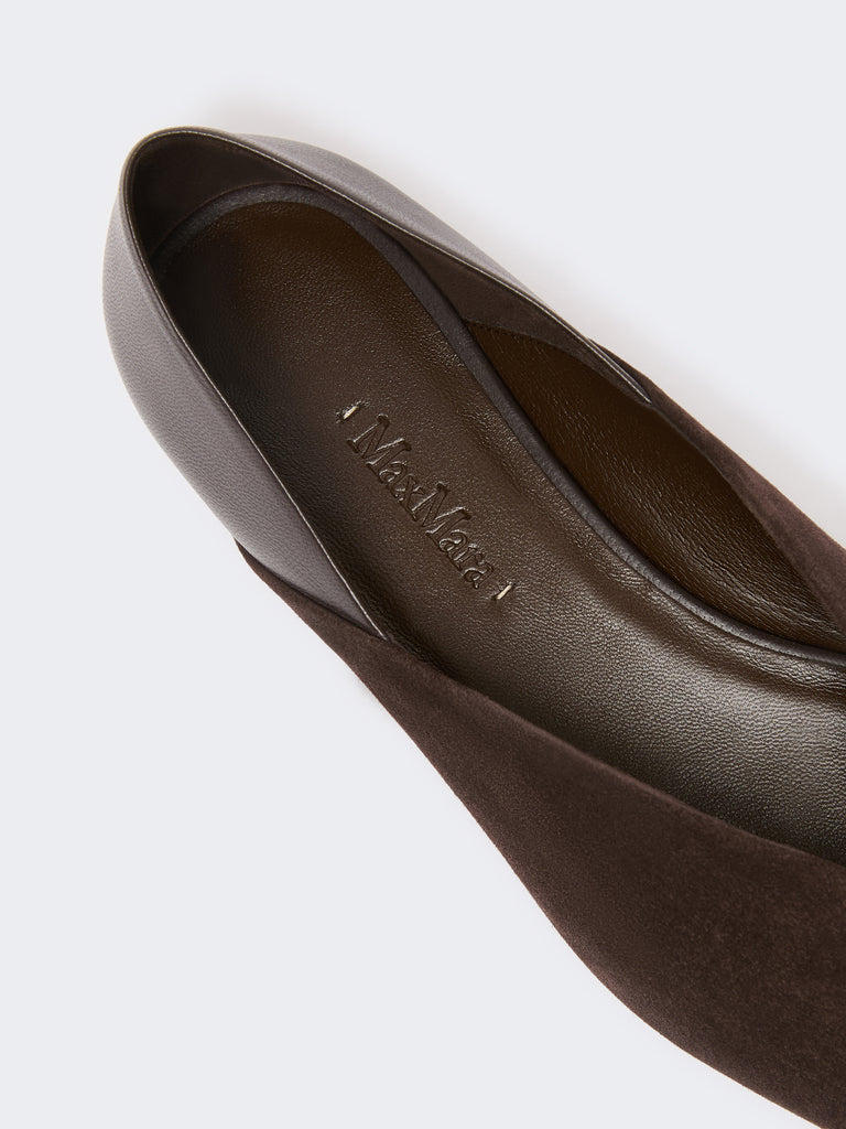 max mara split leather and nappa leather ballet flats