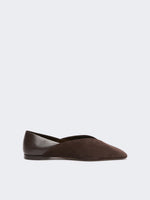 max mara split leather and nappa leather ballet flats for women