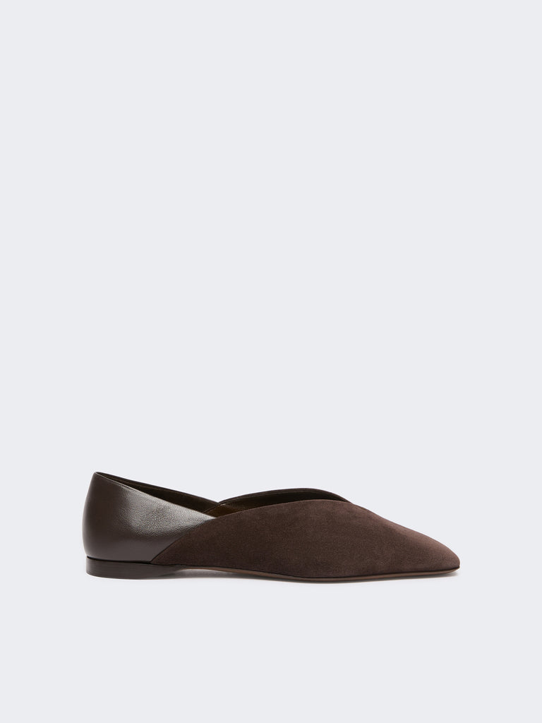 max mara split leather and nappa leather ballet flats