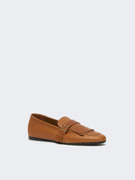 max mara leather loafers with fringe for women