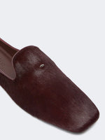 Haircalf and nappa leather mules