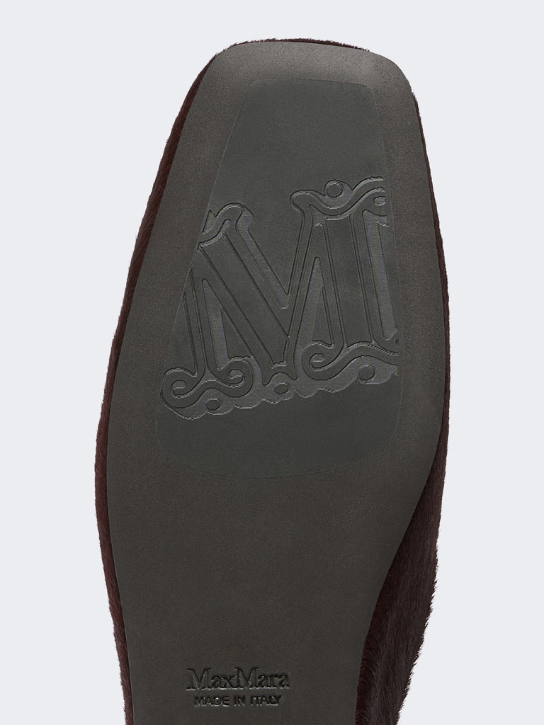 max mara haircalf and nappa leather mules