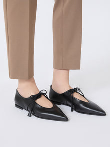 Smooth Leather Ballet Flats for Women - Black - Max Mara UAE