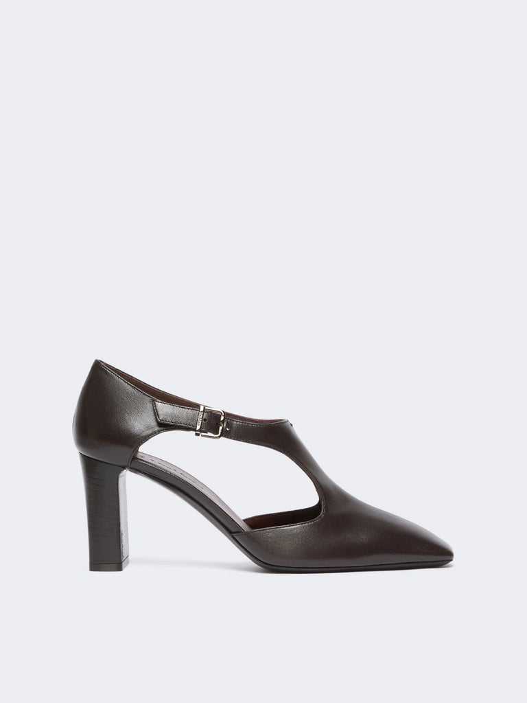 max mara nappa leather cut-out brogues