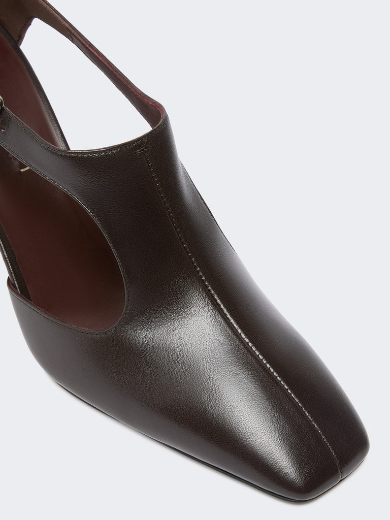 max mara nappa leather cut-out brogues