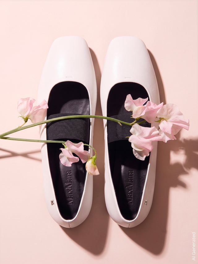 max mara nappa leather ballet flats for women