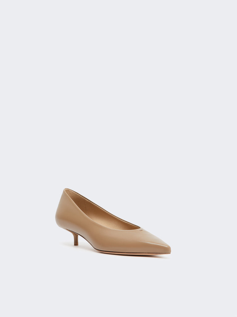 max mara nappa leather low court shoes