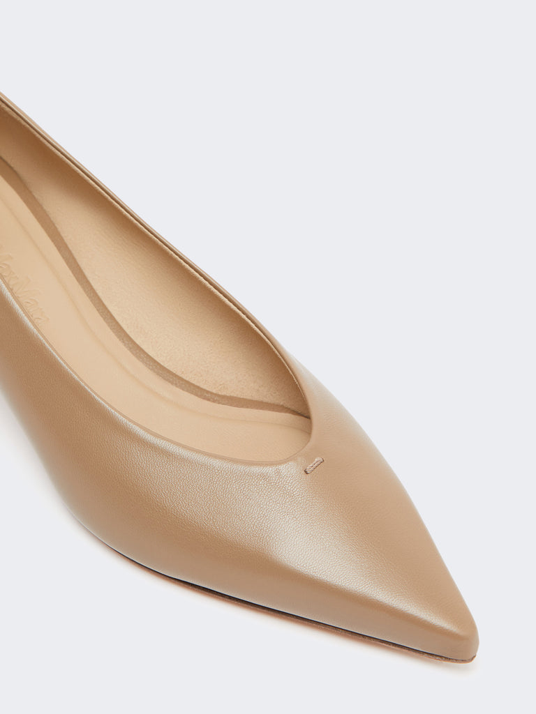 max mara nappa leather low court shoes