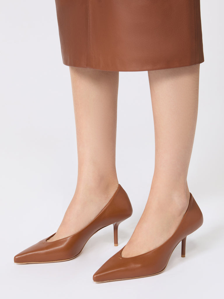 max mara nappa leather court shoes