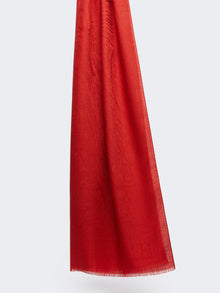 Jacquard Wool And Silk Yarn Stole for Women - Red - Max Mara UAE