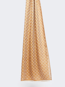 Jacquard Wool, Cotton And Silk Stole for Women - Bronze - Max Mara UAE