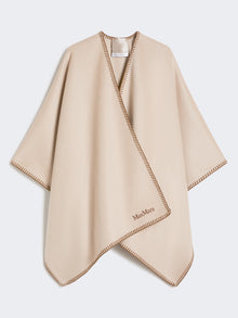 Wool Cape With Belt for Women - Sand - Max Mara UAE