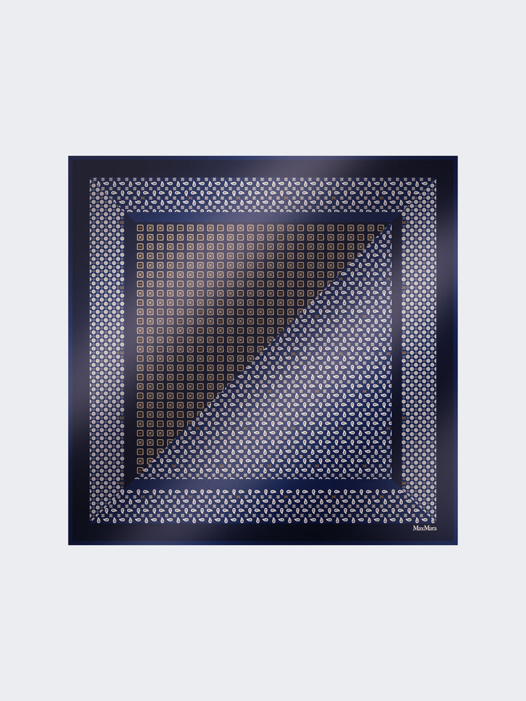 Printed silk oversized scarf