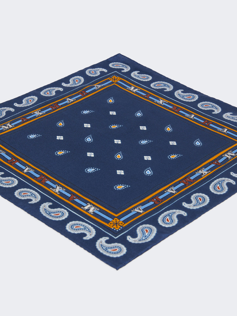 Printed silk twill pocket square